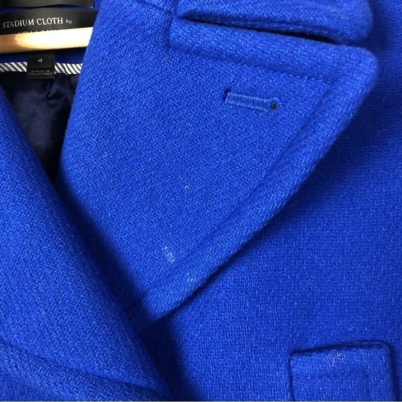 J. Crew Stadium Cloth Majesty Royal Blue Wool Double Breasted Peacoat 4 - Picture 5 of 5